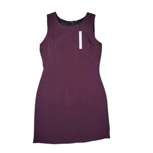 Susana Monaco Sleeveless Eggplant Purple Shift/Sheath Knee Length Dress L NWT